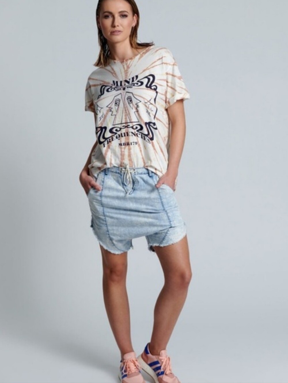 One Teaspoon Luxe Harem shorts Light Blue Denim Women Shorts NWT MSRP $139